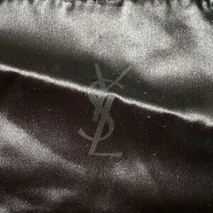 ❄️ Yves Saint Laurent Black Satin Cosmetic Cover Open Slot Pouch